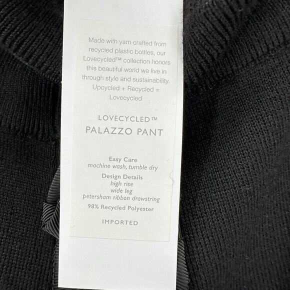 Mer Sea Palazzo Pants Black‎ Sweater Knit Wide Leg Med Recycled Cozy Comfort NWT - Picture 10 of 12